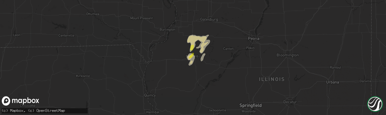 Hail map in Macomb, IL on May 13, 2022