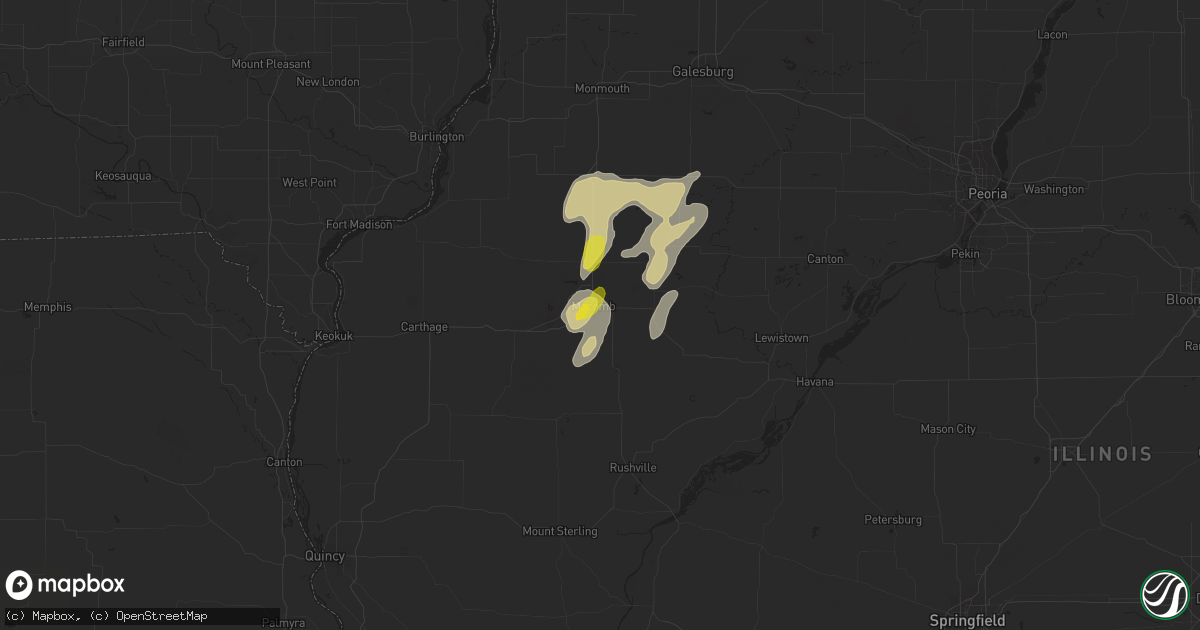 Hail map in Macomb, IL on May 13, 2022