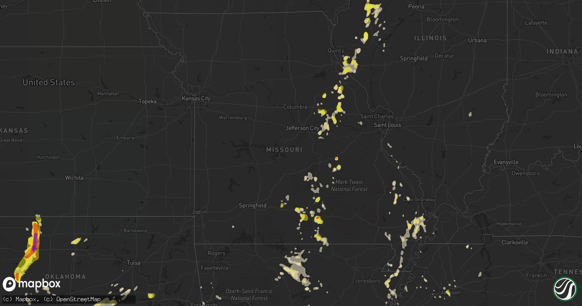 Hail map in Missouri on May 13, 2022