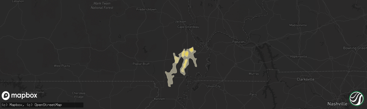 Hail map in Sikeston, MO on May 13, 2022