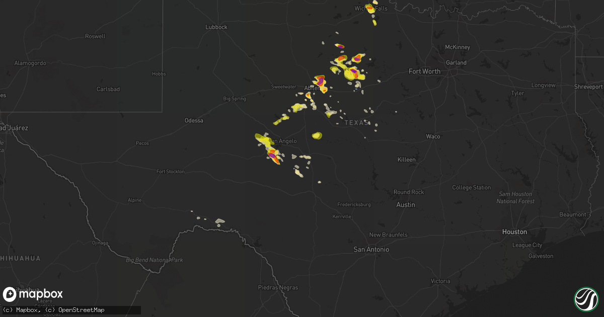 Hail map in Texas on May 13, 2022