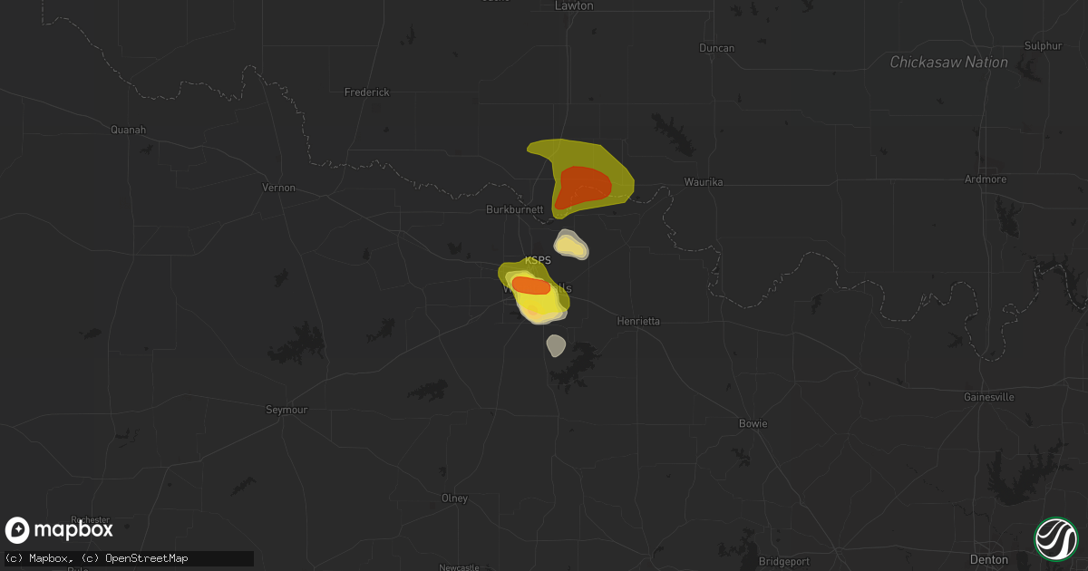 Hail map in Wichita Falls, TX on May 13, 2022