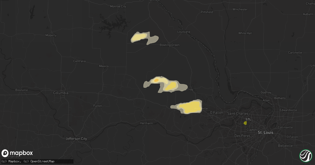 Hail map in Bellflower, MO on May 13, 2023