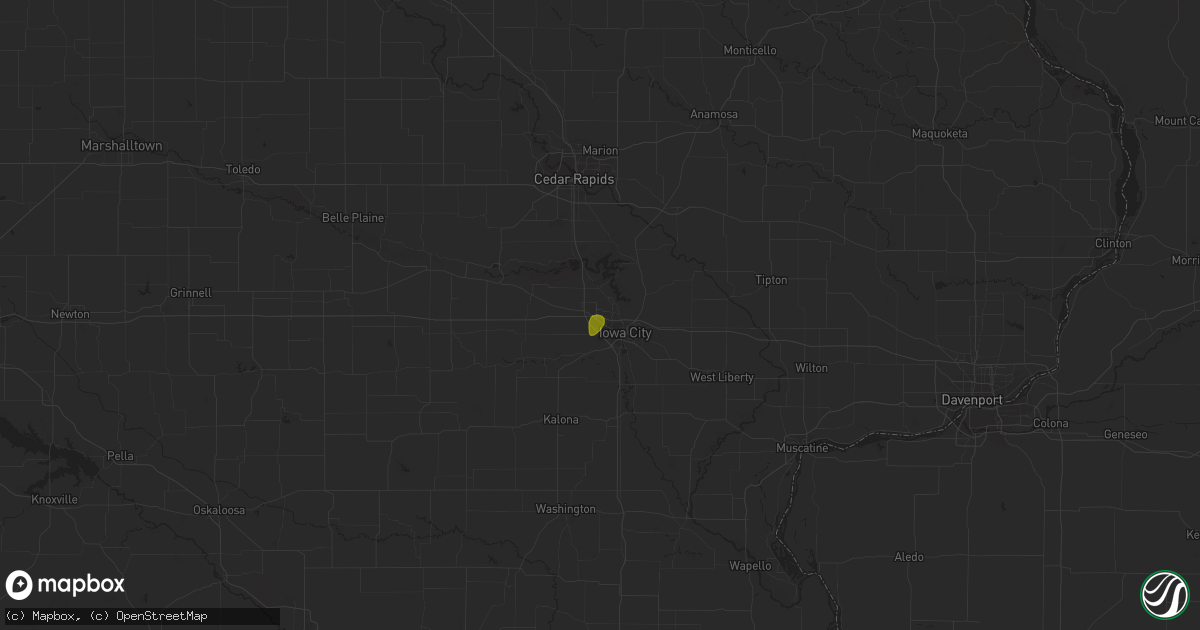 Hail map in Coralville, IA on May 13, 2023