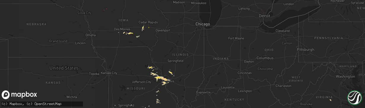 Hail map in Illinois on May 13, 2023