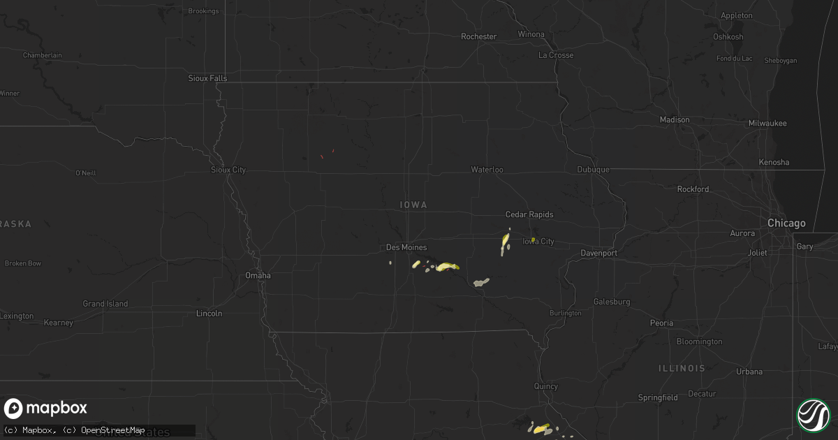 Hail map in Iowa on May 13, 2023