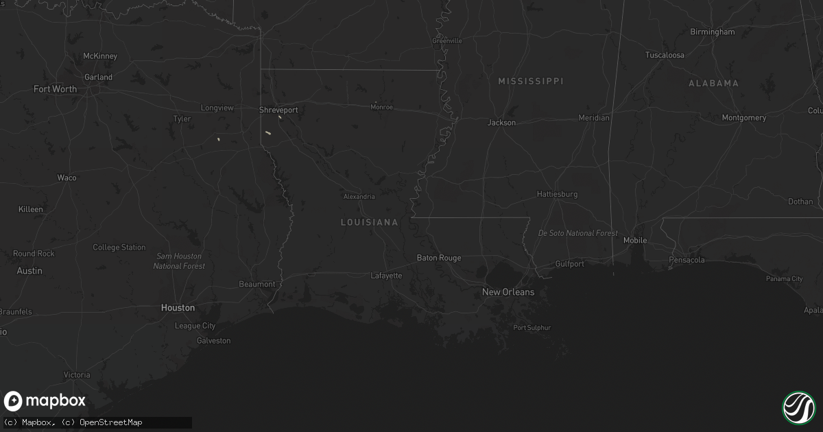 Hail map in Louisiana on May 13, 2023