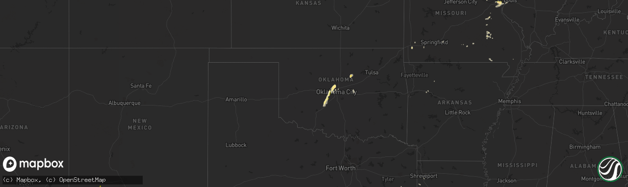 Hail map in Oklahoma on May 13, 2023