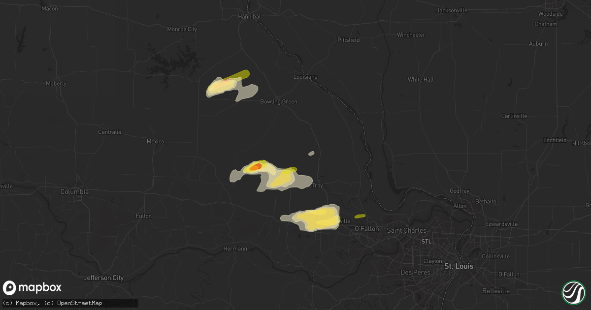 Hail map in Silex, MO on May 13, 2023