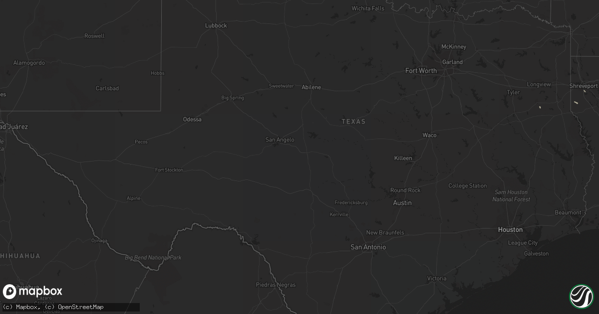 Hail map in Texas on May 13, 2023