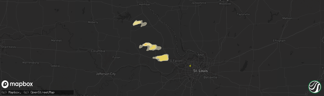 Hail map in Troy, MO on May 13, 2023