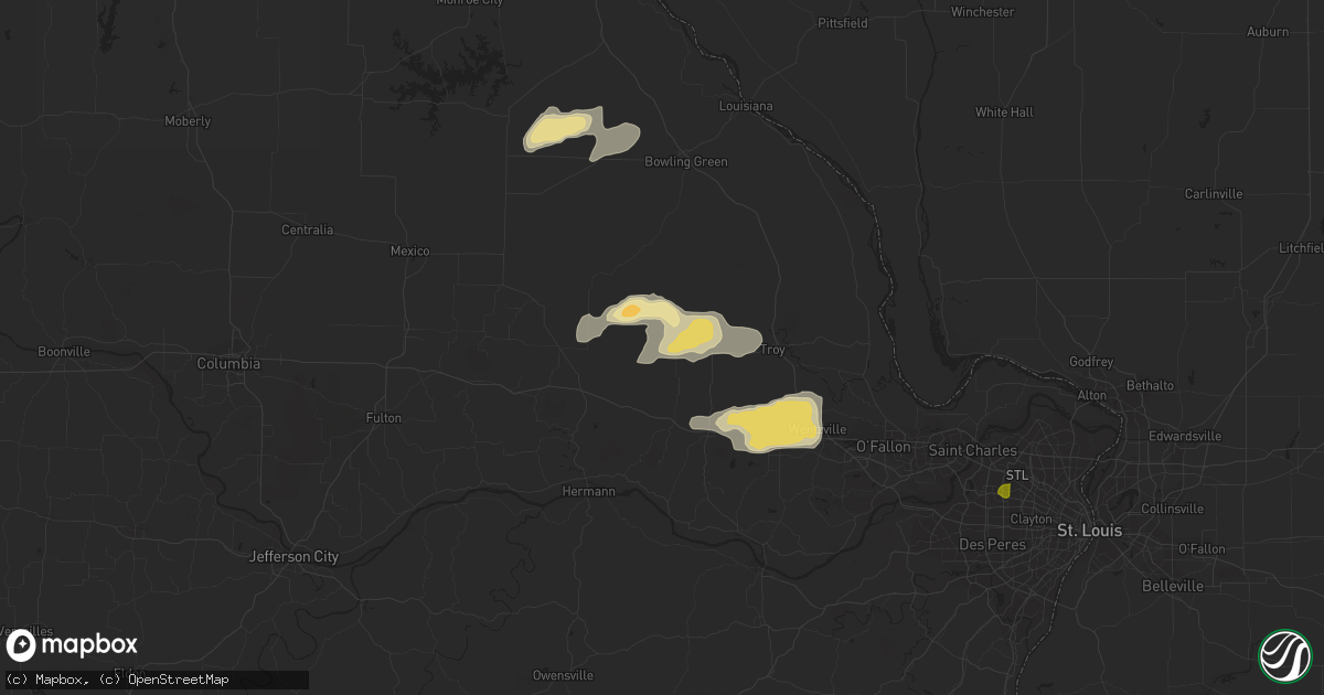 Hail map in Truxton, MO on May 13, 2023