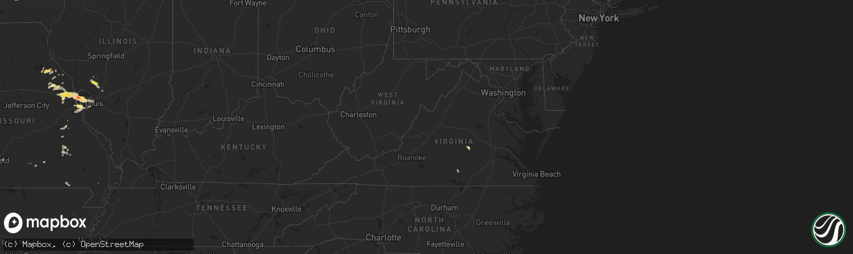 Hail map in Virginia on May 13, 2023