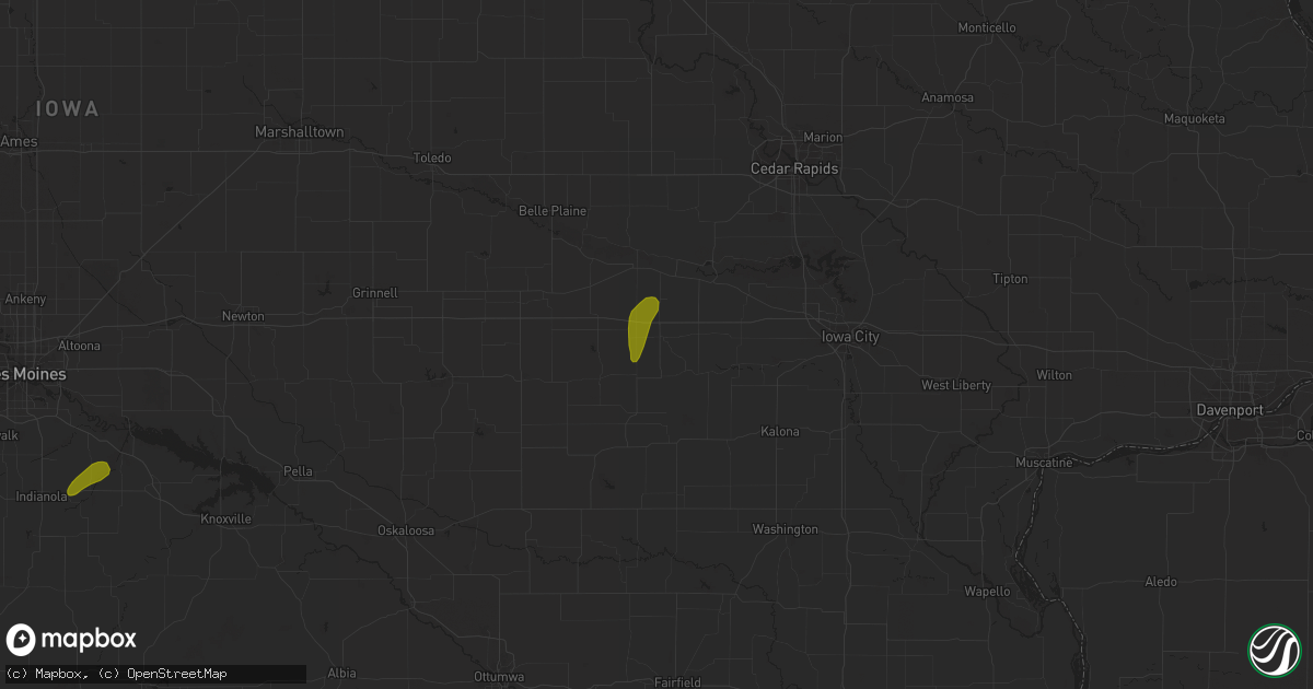 Hail map in Williamsburg, IA on May 13, 2023