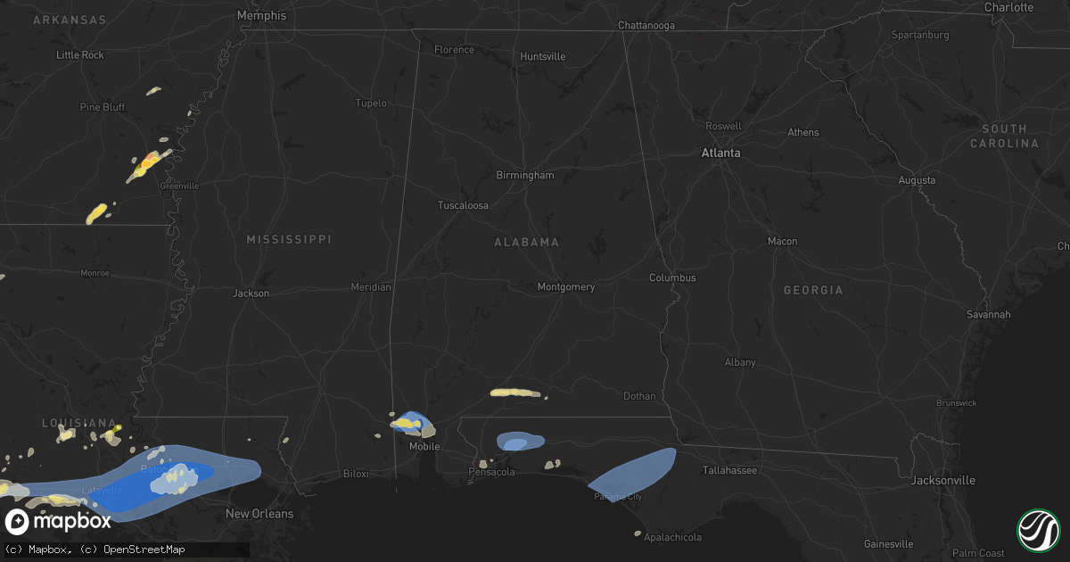 Hail map in Alabama on May 13, 2024