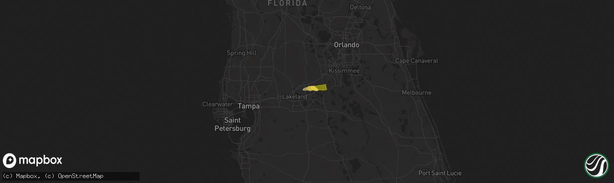 Hail map in Auburndale, FL on May 13, 2024