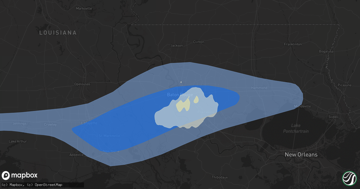 Hail map in Baton Rouge, LA on May 13, 2024