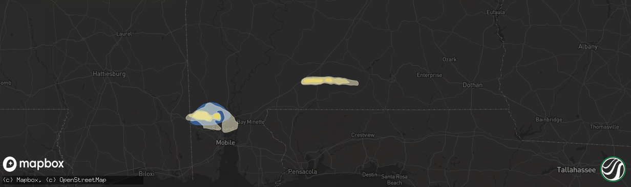 Hail map in Brewton, AL on May 13, 2024