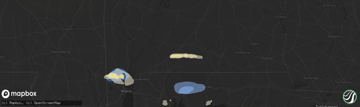 Hail map in Castleberry, AL on May 13, 2024