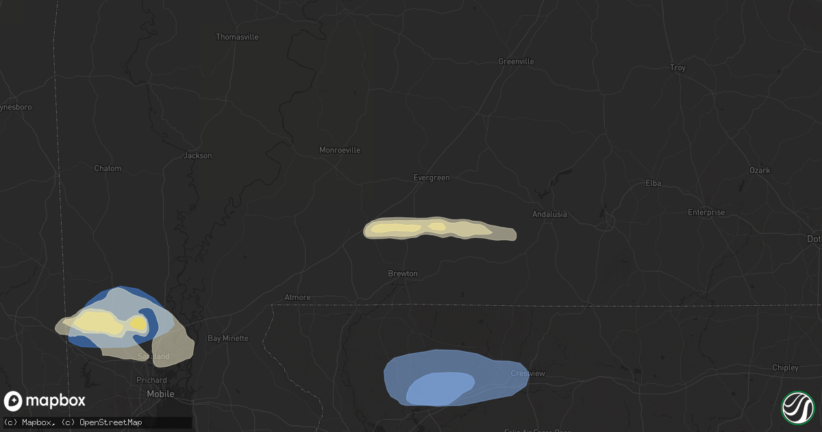 Hail map in Castleberry, AL on May 13, 2024