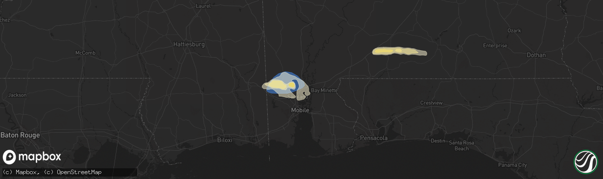 Hail map in Creola, AL on May 13, 2024