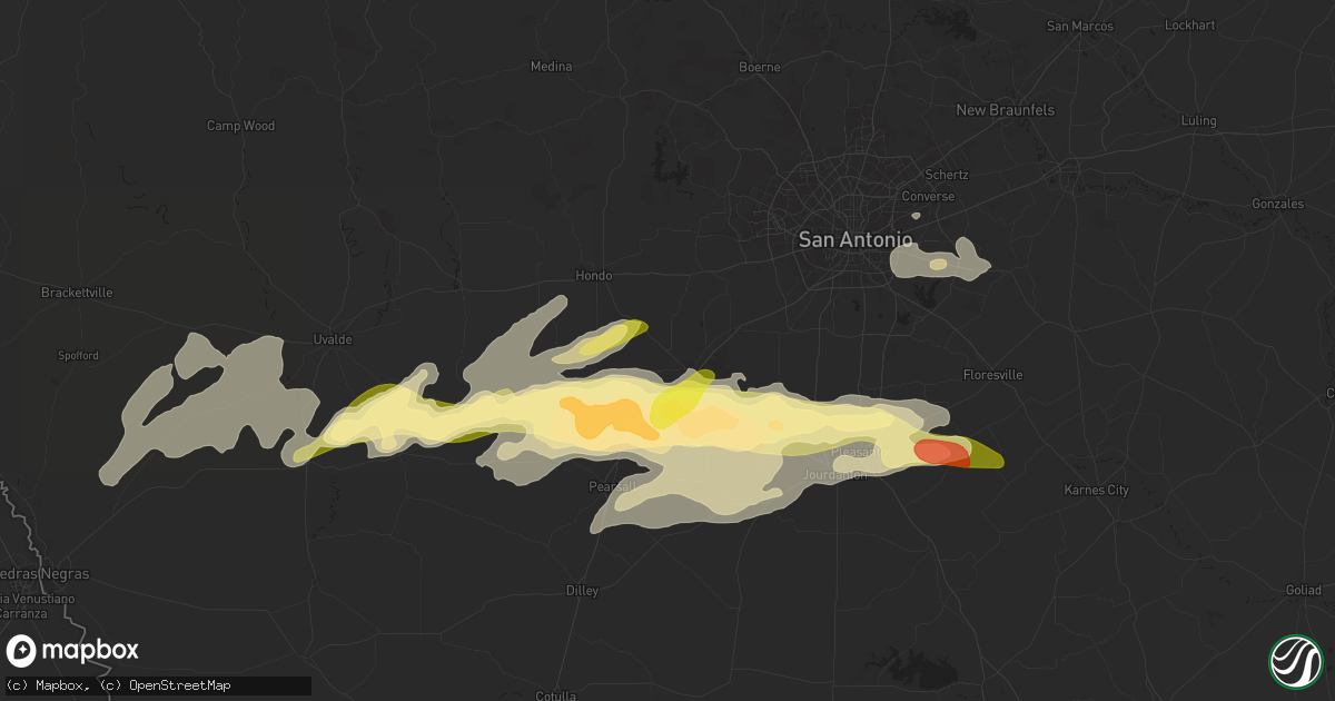 Hail map in Devine, TX on May 13, 2024