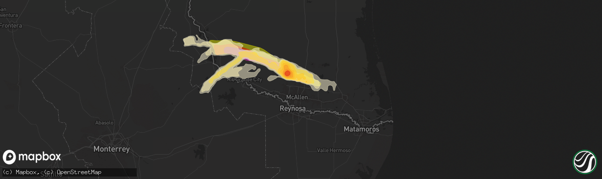 Hail map in Edinburg, TX on May 13, 2024