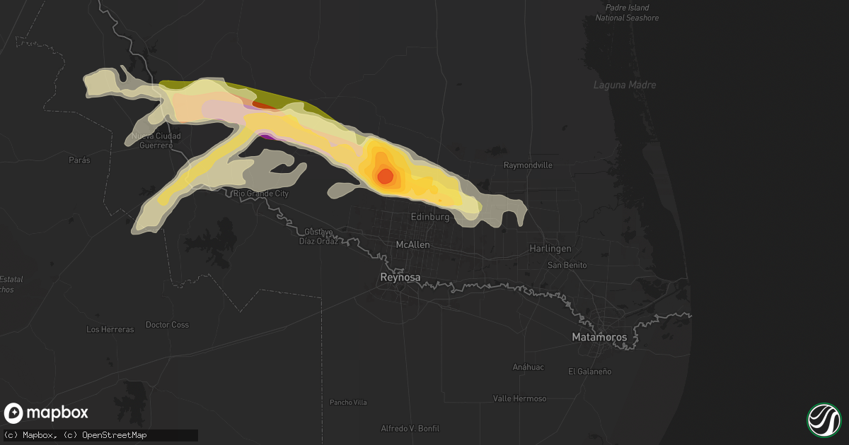 Hail map in Edinburg, TX on May 13, 2024