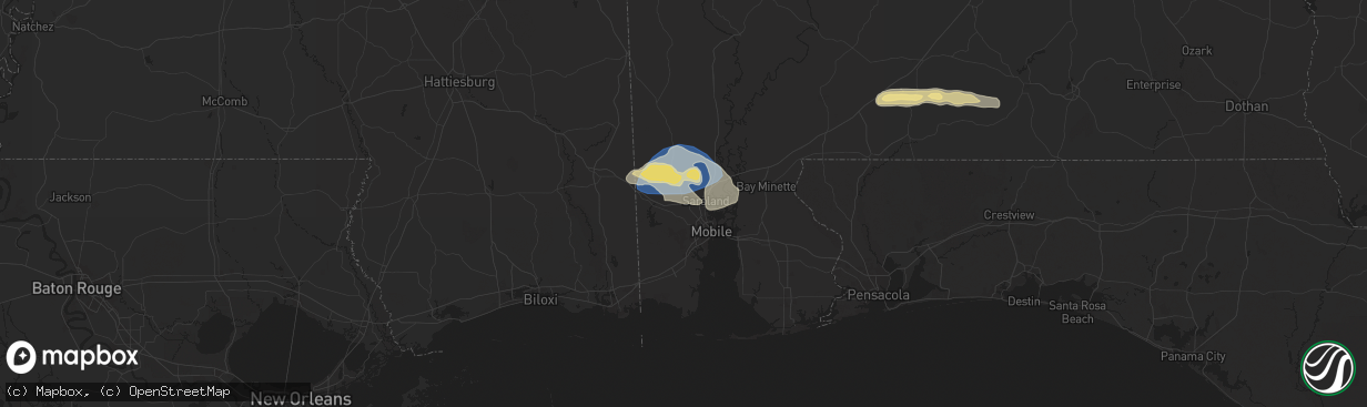 Hail map in Eight Mile, AL on May 13, 2024