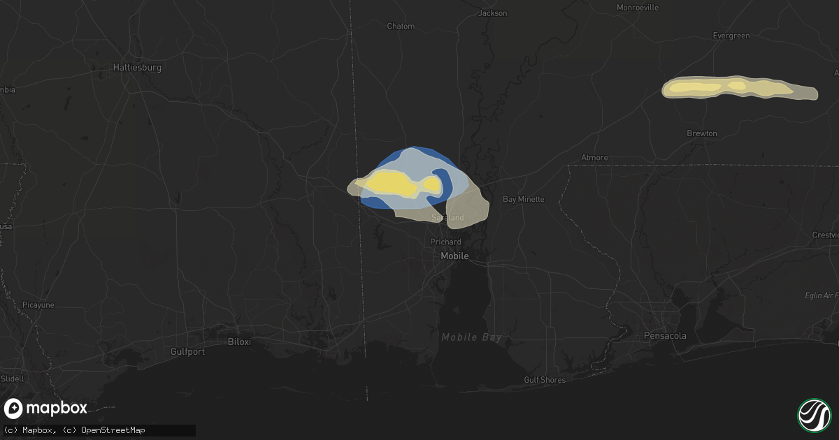 Hail map in Eight Mile, AL on May 13, 2024