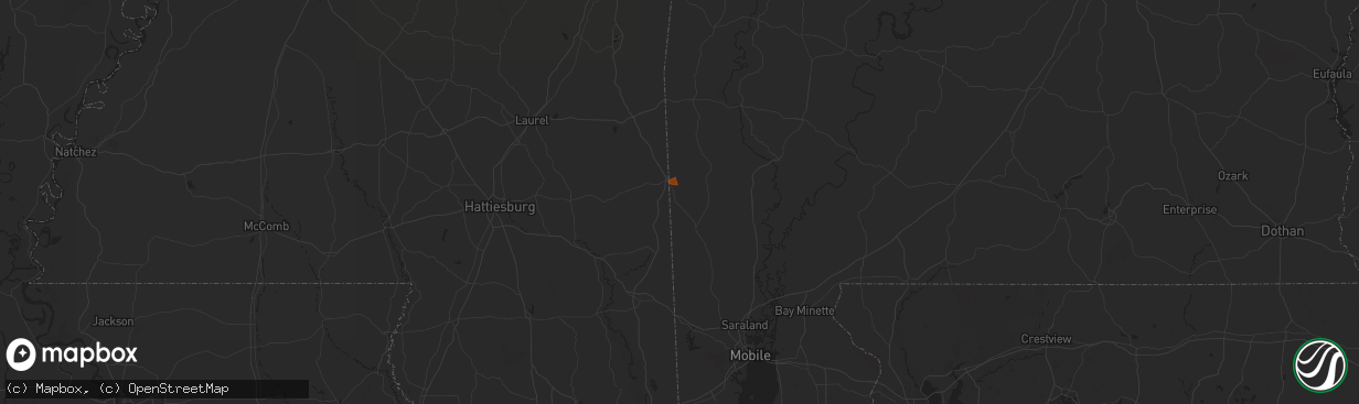 Hail map in Fruitdale, AL on May 13, 2024