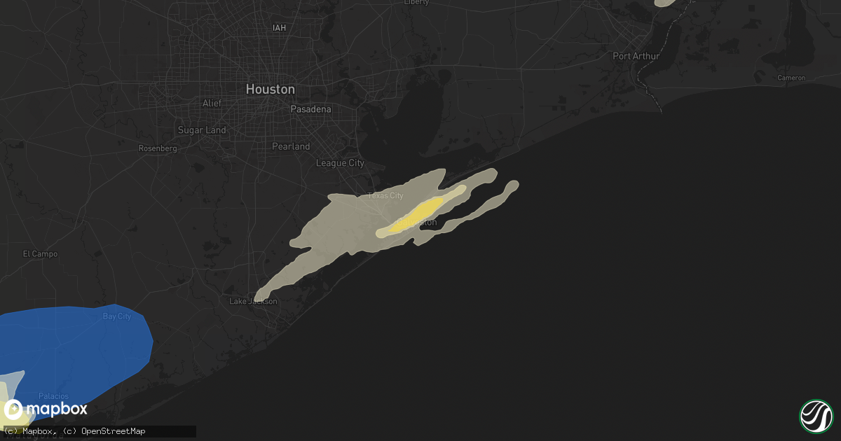 Hail map in Galveston, TX on May 13, 2024