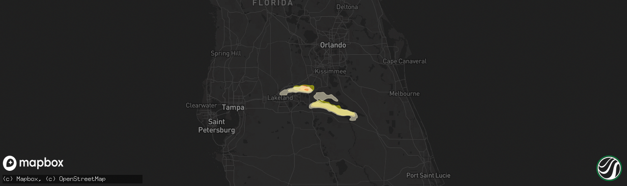 Hail map in Haines City, FL on May 13, 2024