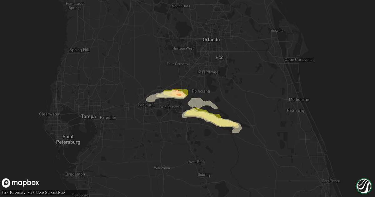 Hail map in Haines City, FL on May 13, 2024