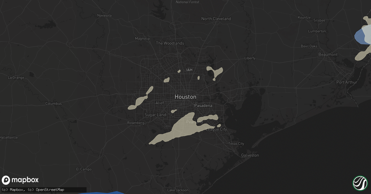 Hail map in Houston, TX on May 13, 2024