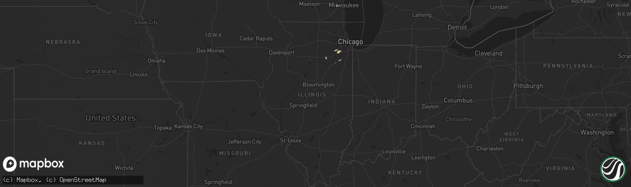 Hail map in Illinois on May 13, 2024