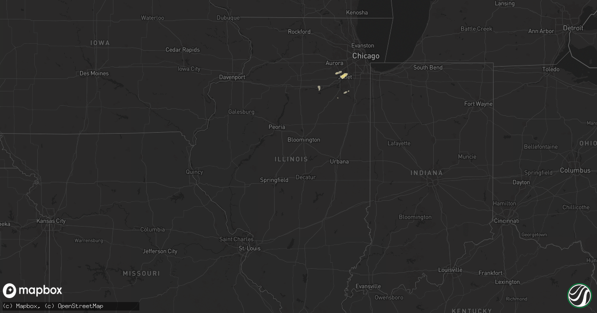 Hail map in Illinois on May 13, 2024