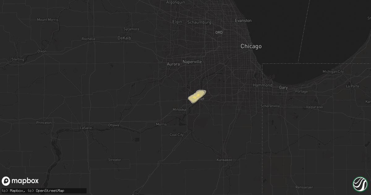 Hail map in Joliet, IL on May 13, 2024
