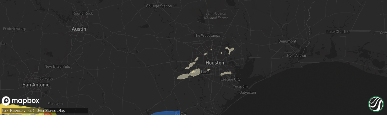 Hail map in Katy, TX on May 13, 2024