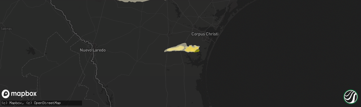 Hail map in Kingsville, TX on May 13, 2024