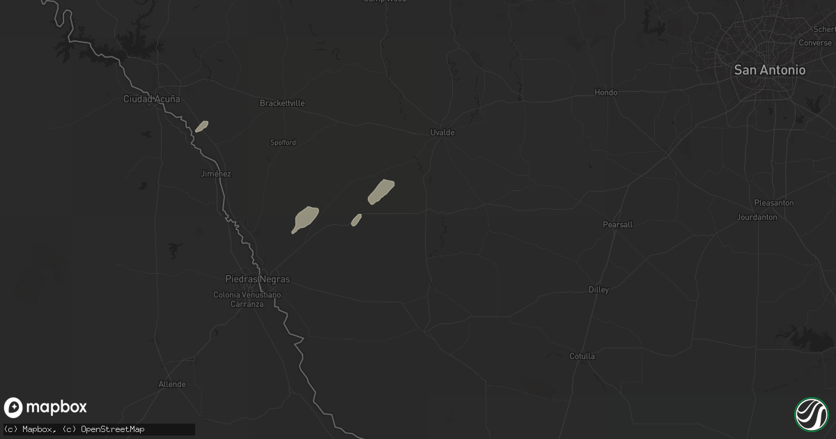 Hail map in La Pryor, TX on May 13, 2024