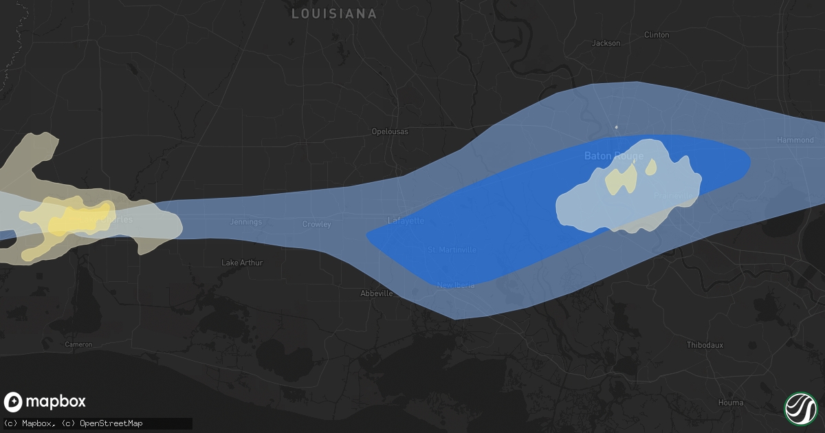 Hail map in Lafayette, LA on May 13, 2024