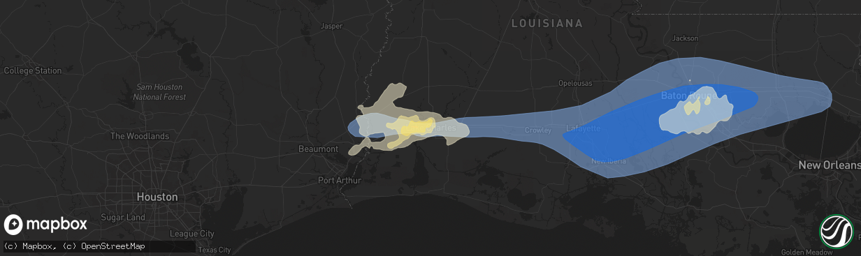 Hail map in Lake Charles, LA on May 13, 2024