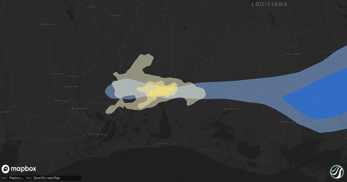 Hail map in Lake Charles, LA on May 13, 2024