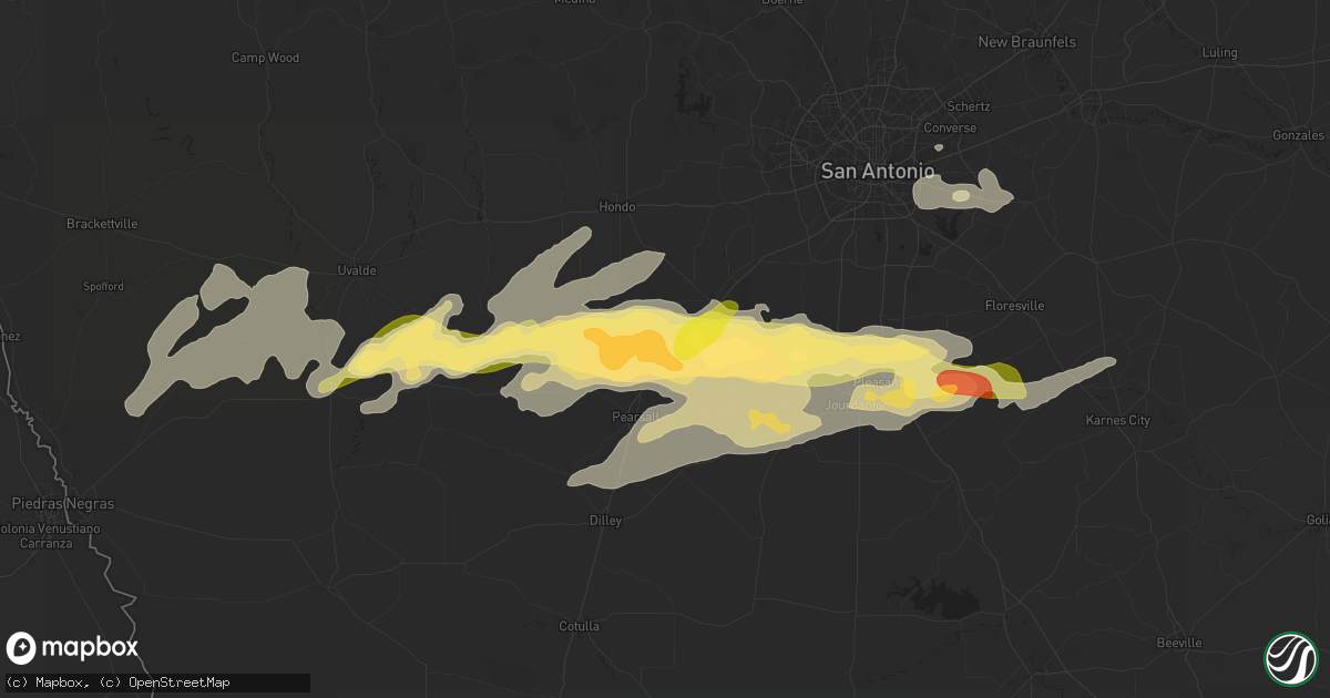 Hail map in Moore, TX on May 13, 2024