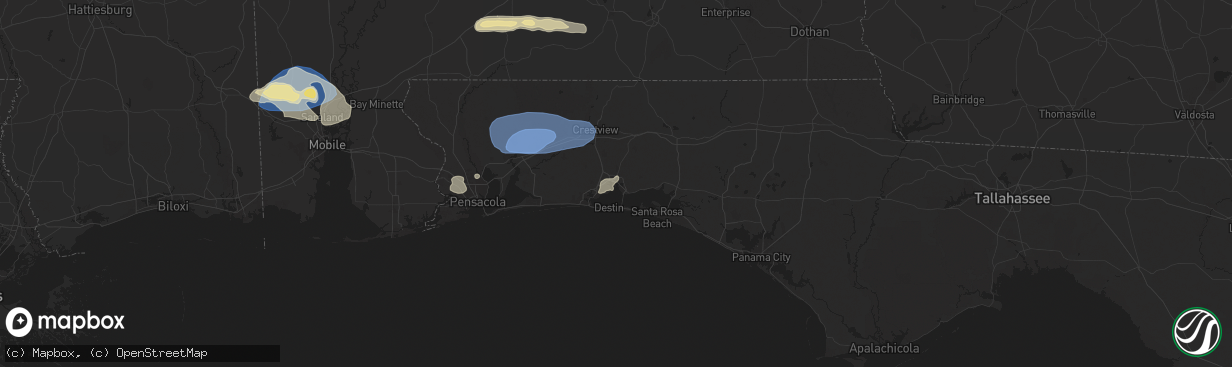 Hail map in Niceville, FL on May 13, 2024