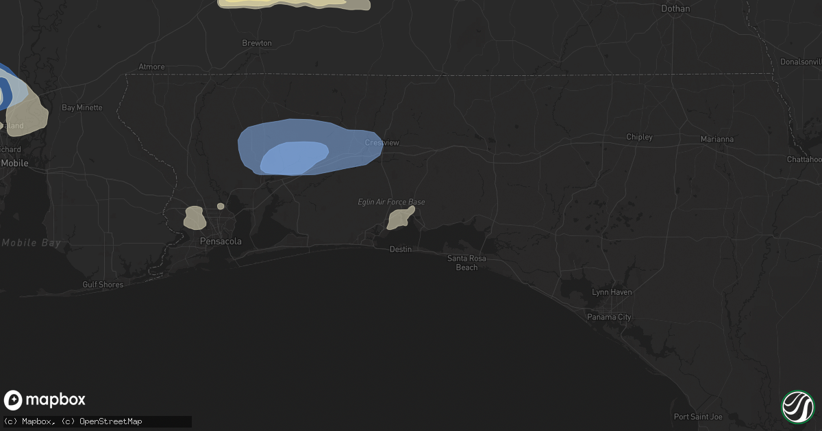 Hail map in Niceville, FL on May 13, 2024
