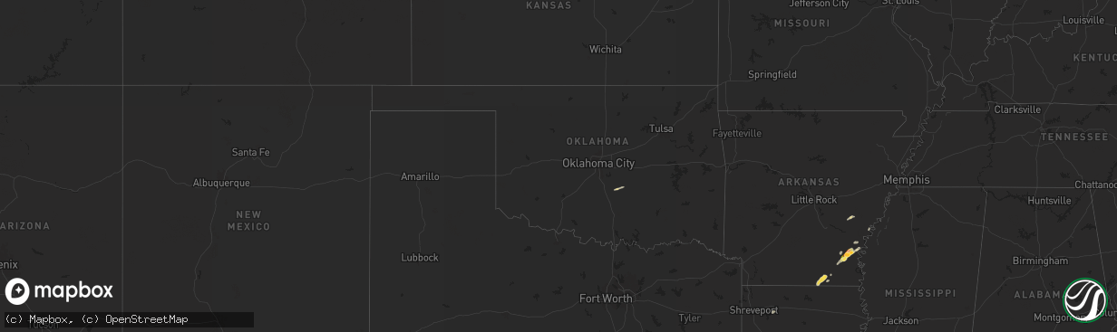 Hail map in Oklahoma on May 13, 2024