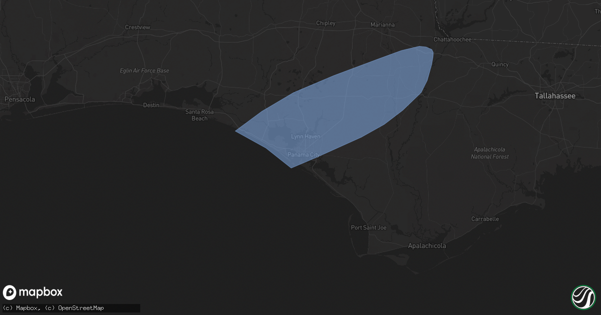 Hail map in Panama City, FL on May 13, 2024