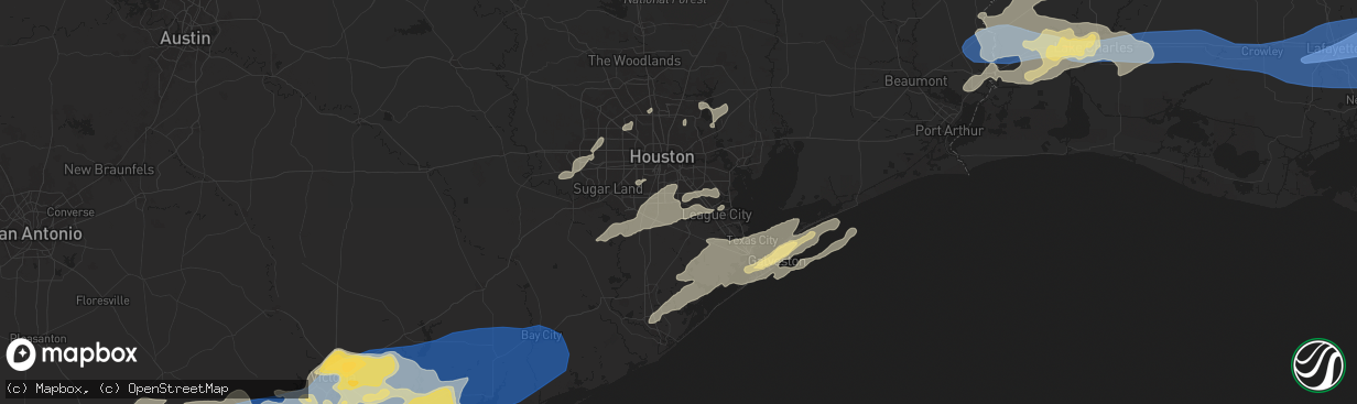 Hail map in Pearland, TX on May 13, 2024